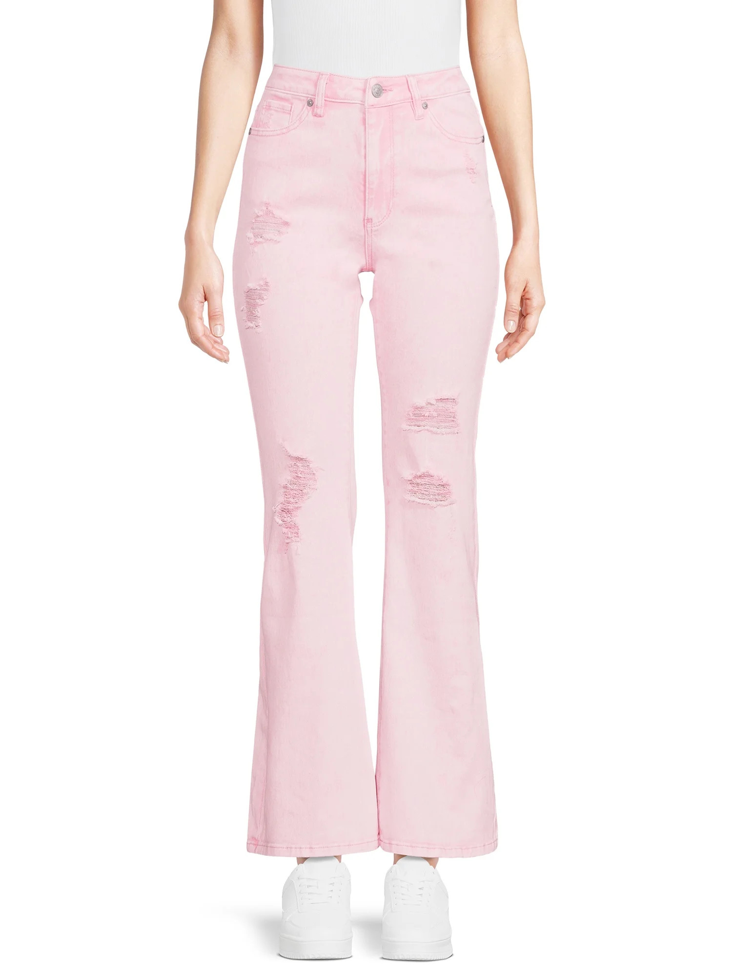 Madden NYC Juniors' Super High Rise Flare Jeans | Walmart (US)