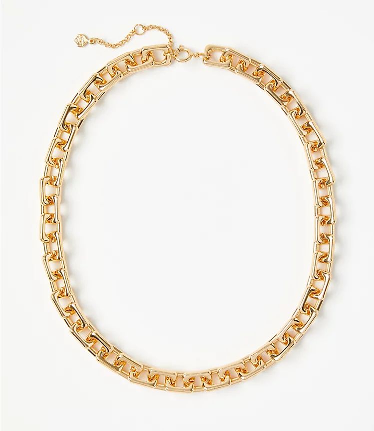 Squared Chain Link Necklace | LOFT