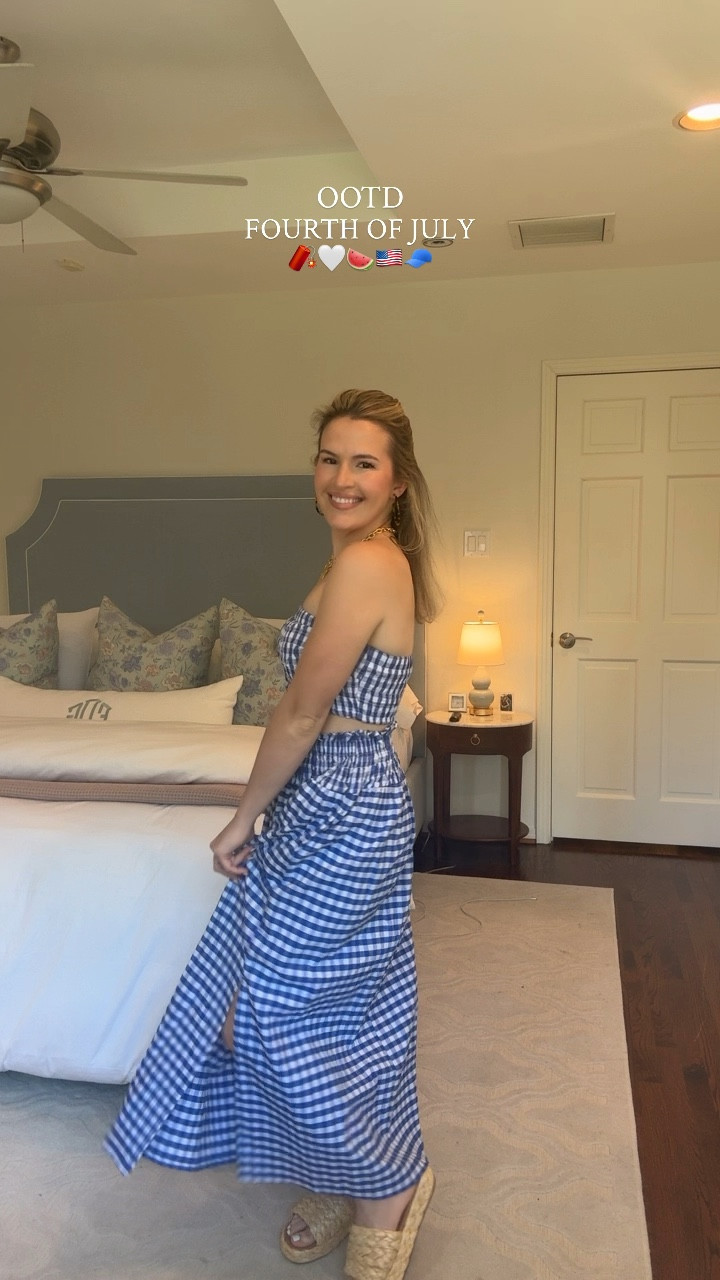 fourth of july outfit inspo! my blue gingham set is under $50 and my shoes are only $35! my set also comes in a red gingham as well. 🇺🇸🌭🌟🍉💙

#LTKFindsUnder50 #LTKSaleAlert #LTKSeasonal