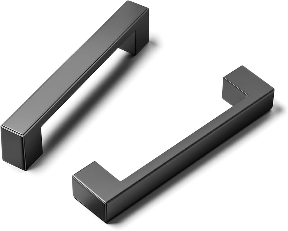 Cobbe 10 Pack Stylish Matte Black 3-3/4 Inch (96mm) Hole Centers Kitchen Cabinet Handles Contempo... | Amazon (US)