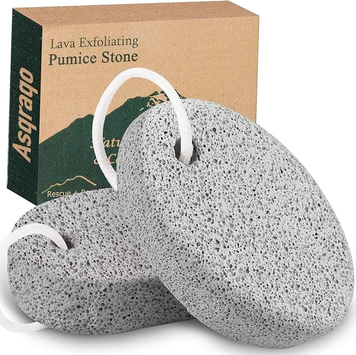 2PCS Natural Pumice Stone, Asqraqo Lava Pedicure Tools Hard Skin Callus Remover for Feet and Hand... | Amazon (US)