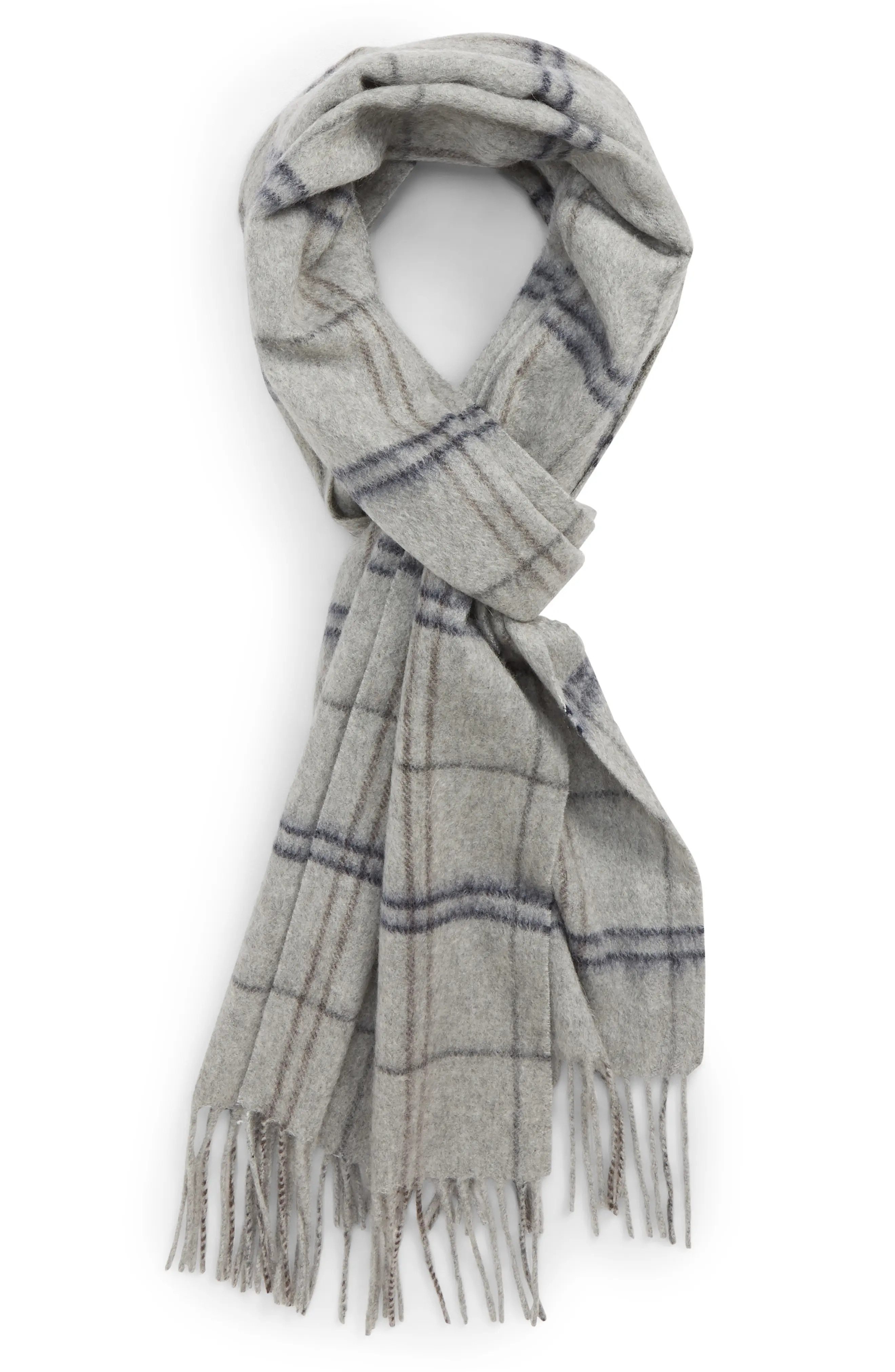 Nordstrom Men's Shop Windowpane Cashmere Scarf | Nordstrom
