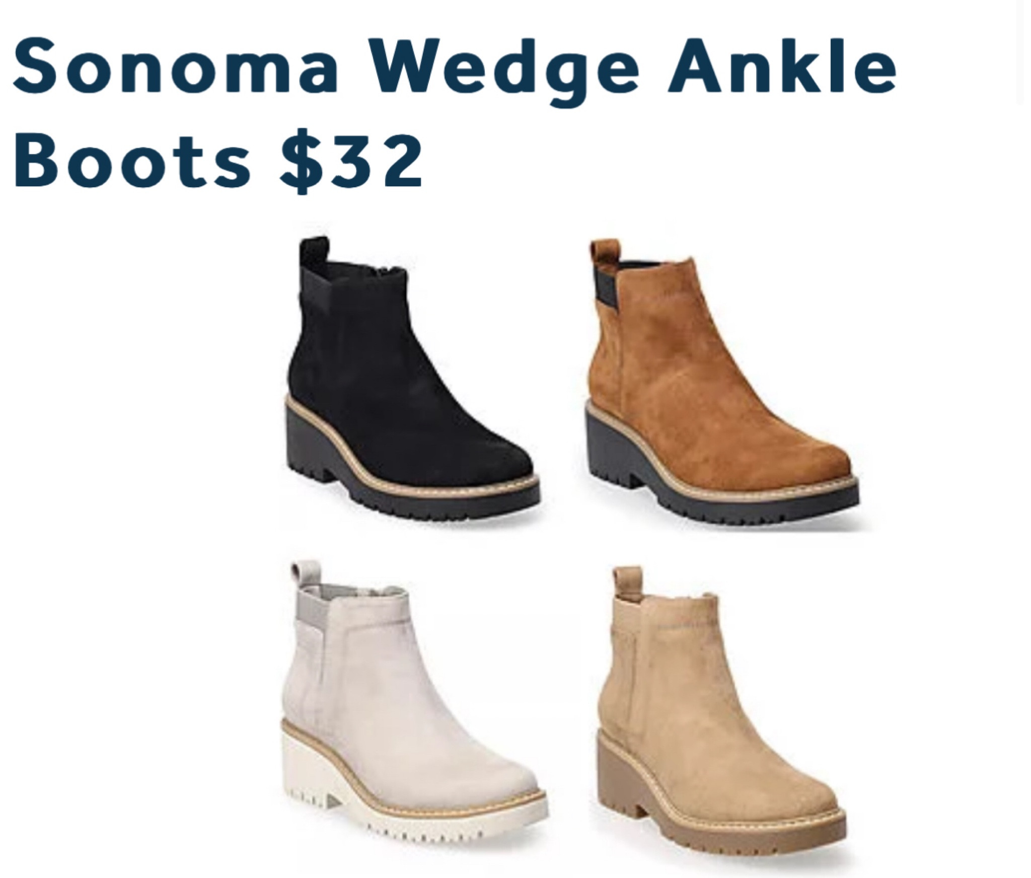 Kohls wedge best sale ankle boots