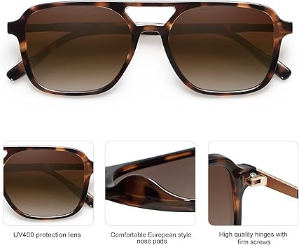 SOJOS Retro Aviator Sunglasses for Women Men,Trendy Rectangle Womens Mens Shades Sun Glasses SJ22... | Amazon (US)