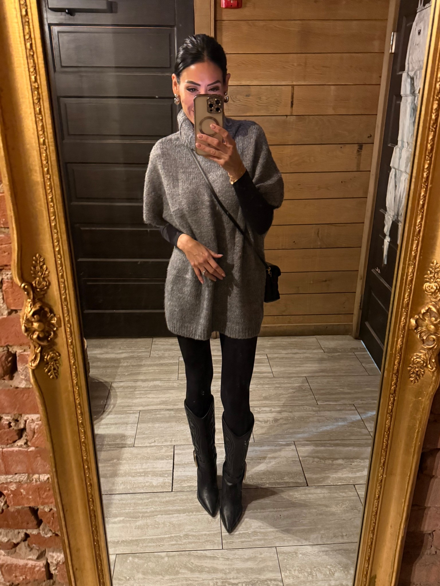 My poncho sweater has $7 off coupon! Under $28 and you can dress up or dress down! Wearing size small! Great with leggings! 

#LTKGiftGuide #LTKmomlife #LTKHoliday