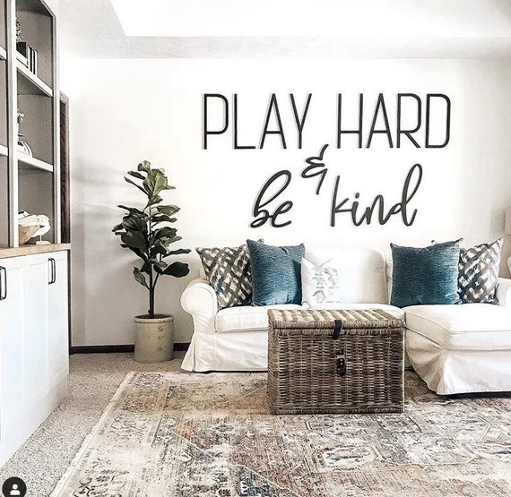 PLAY HARD & Be Kind Wall Letters for Playroom  Den  - Etsy | Etsy (US)