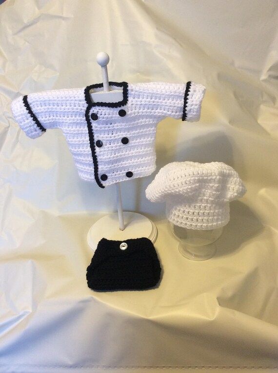 Crochet Chef Newborn Photography Prop/Infant Halloween Costume/Baby Shower Gifts/Cook Photo Prop/... | Etsy (US)