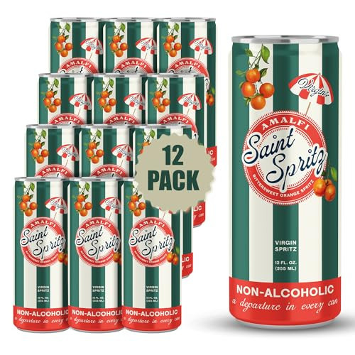 Virgin Amalfi Spritz (12-Pack) – Bittersweet Orange Non-Alcoholic Spritz in a Can – Natural Juice, Lightly Sparkling Italian-Inspired Aperitif Drink – Premium Non Alcoholic Drinks & Spirits – Saint Spritz Virgins | Amazon (US)