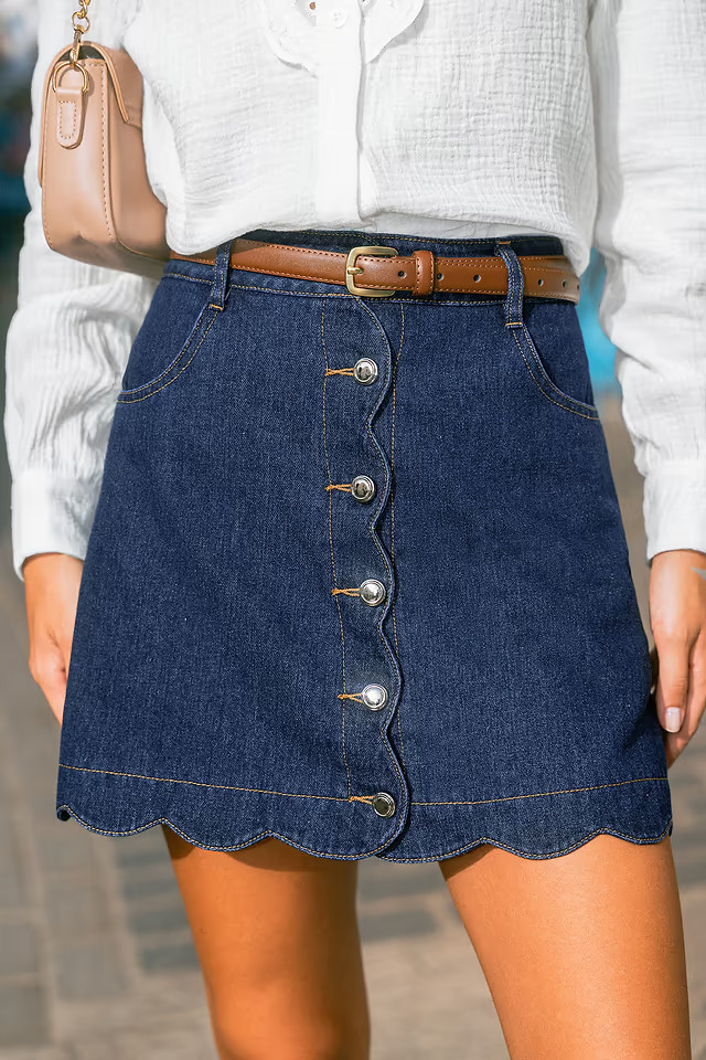 Round & Round Blue Mini Skirt | Cupshe US