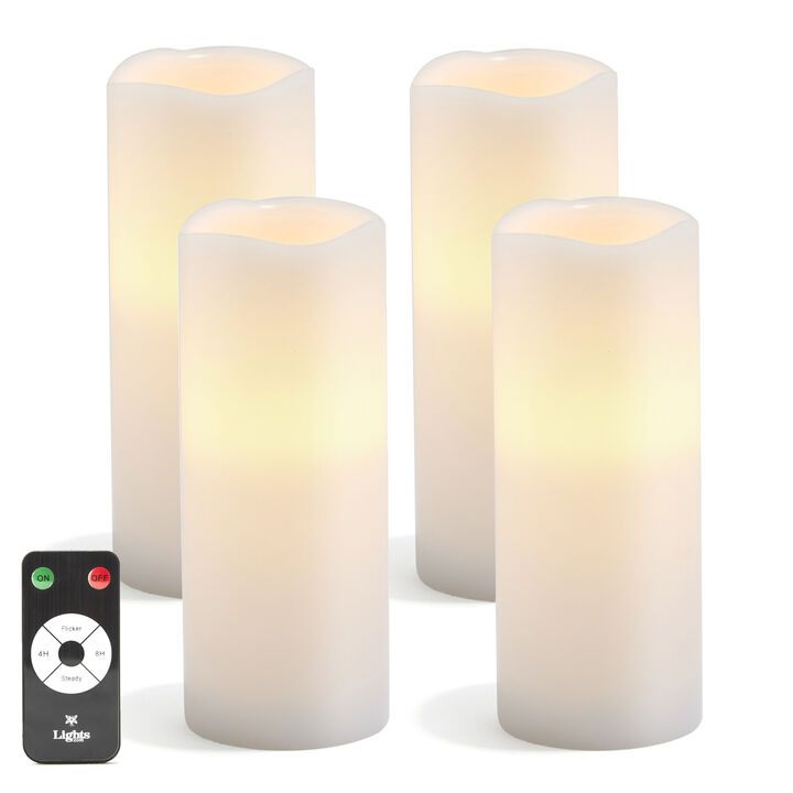 Signature 3" x 8" White Candles, Set of Four | Lights.com