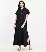 Poplin Maxi Pocket Shirtdress | LOFT