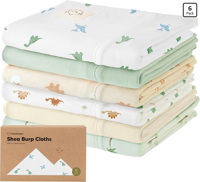 Organic Burp Cloths Baby Boy, Girl - 6-Pack Large 100% Cotton Burping Cloths for Babies, Spit Up ... | Amazon (US)