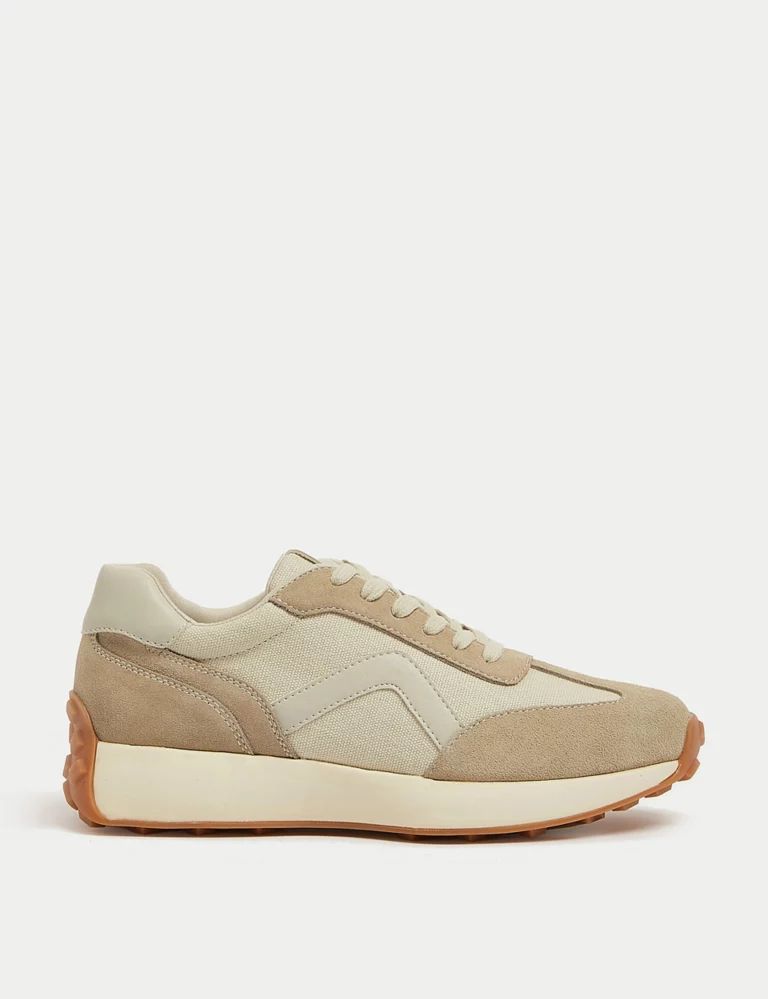 Leather Lace Up Side Detail Trainers | Marks & Spencer (UK)