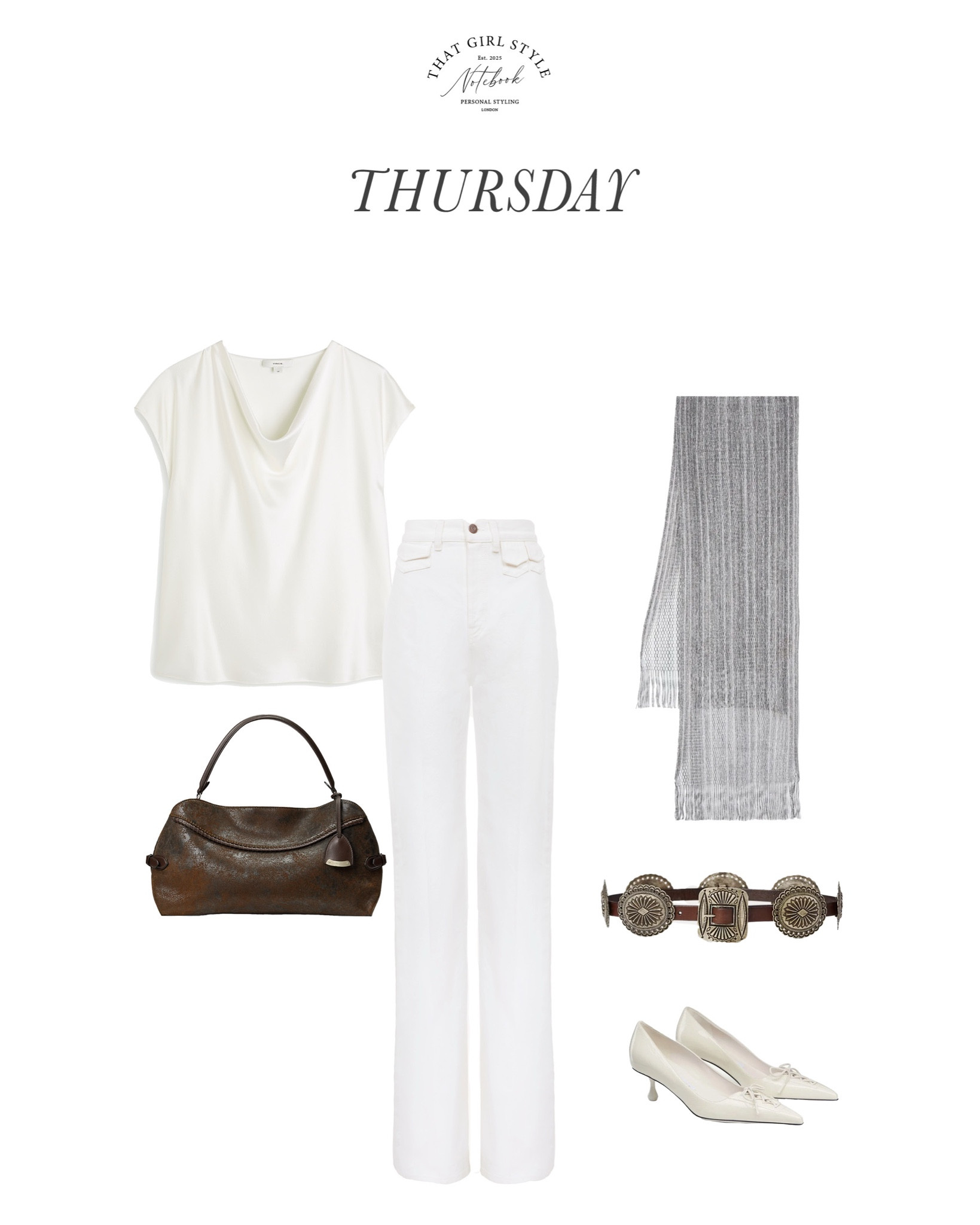 Look 32 | Top Vince, Jeans Chloé, Bag Ralph Lauren, Belt Ralph Lauren, Heels Jimmy Choo, Scarf Missoni

#LTKluxury #LTKautumn #LTKstyletip