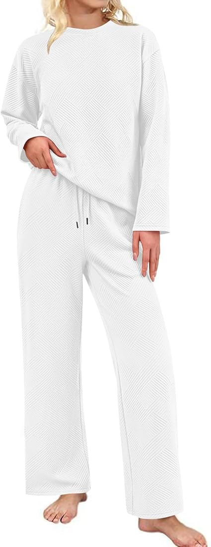 PRETTYGARDEN 2 Piece Outfits For Women Casual Tracksuit Long Sleeve Pullover Tops And Wide Leg Lo... | Amazon (US)