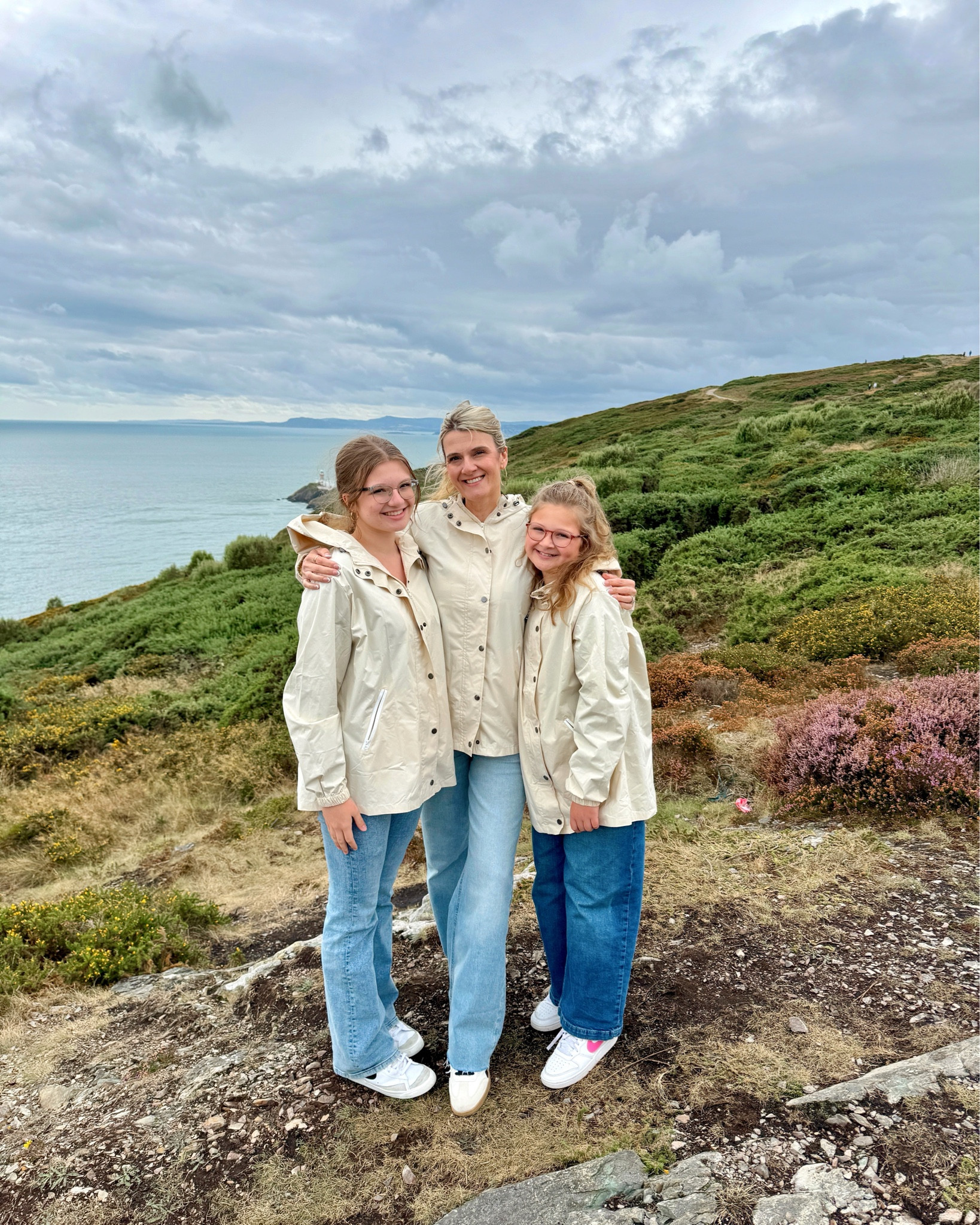 Howth absolutely stole our hearts with its stunning overlooks, cliffside trails, and the cutest little town to wander through. A day that was equal parts breathtaking views + cozy family moments. 🌊💙
👩‍👧‍👧 The girls and I even matched in our lightweight rain jackets—perfect for exploring those windy Irish cliffs without feeling weighed down. Linked them for anyone planning fall travels or just wanting something easy + chic for everyday wear.



#LTKTravel #LTKFindsUnder50 #LTKFamily