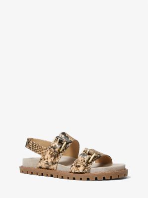 Judd Snake Embossed Leather Sandal | Michael Kors US