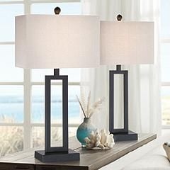 Aston Black Modern Table Lamp Set of 2 | Lamps Plus