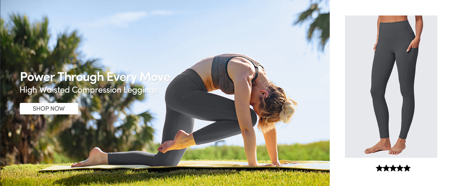 IUGA Compression Leggings with Pockets for Women Tummy Control Leggings No Front Seam Workout Hig... | Amazon (US)