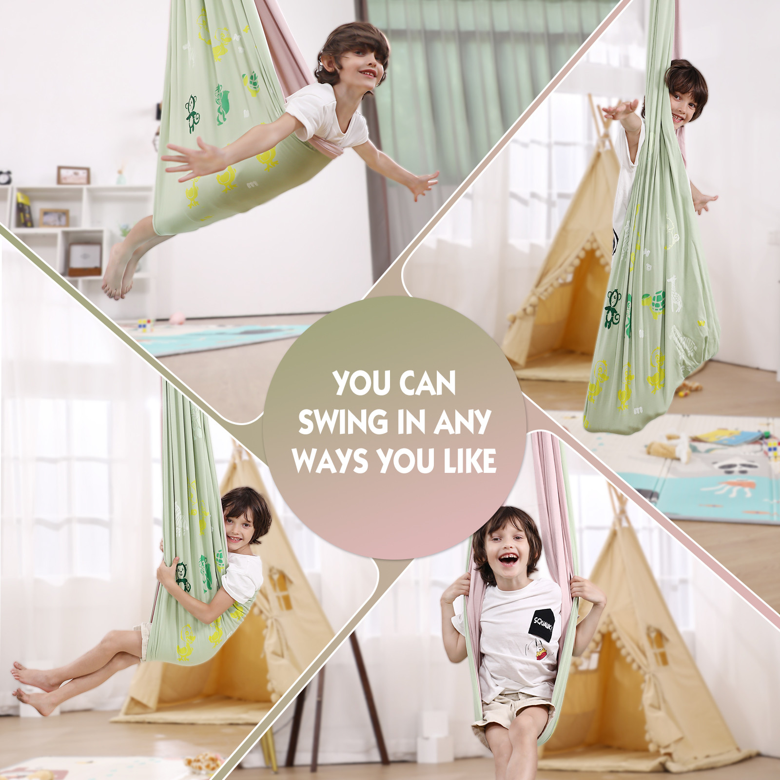 Sensory Swing Indoor Outdoor for Kids, Therapy Swing Hammock for Child & Adult with Autism, Senso... | Walmart (US)
