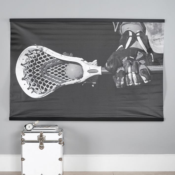 Black and White Lacrosse Wall Mural | Pottery Barn Teen