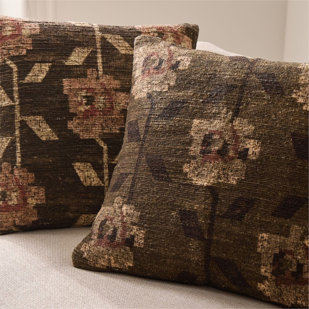 Stamped Folk Floral Pillow Cover | West Elm (US)