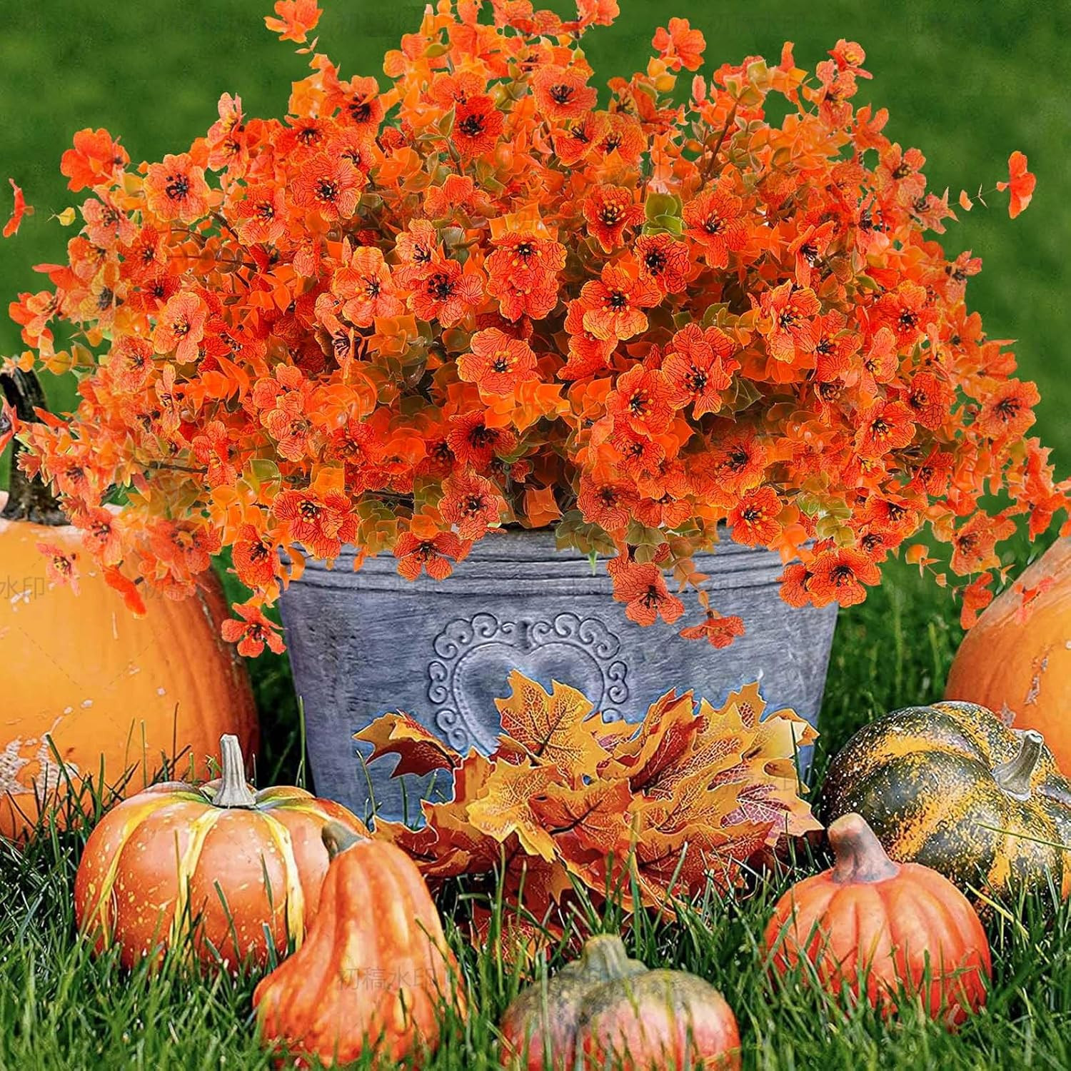 18 Pcs Artificial Mums Flowers Outdoor Plastic Fall Flowers Fake Mums Autumn Greenery Flower for ... | Amazon (US)