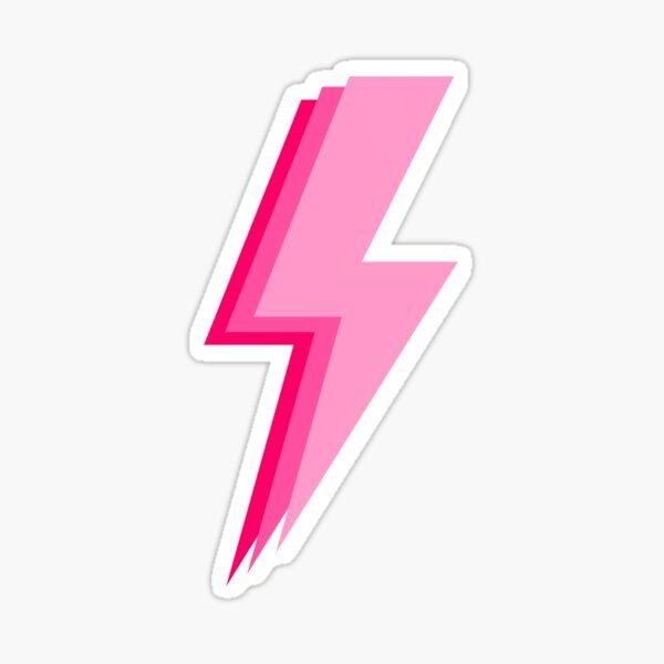 Layered trendy hot pink and light pink lightning bolt Sticker by beachyyydesign | Redbubble (US)