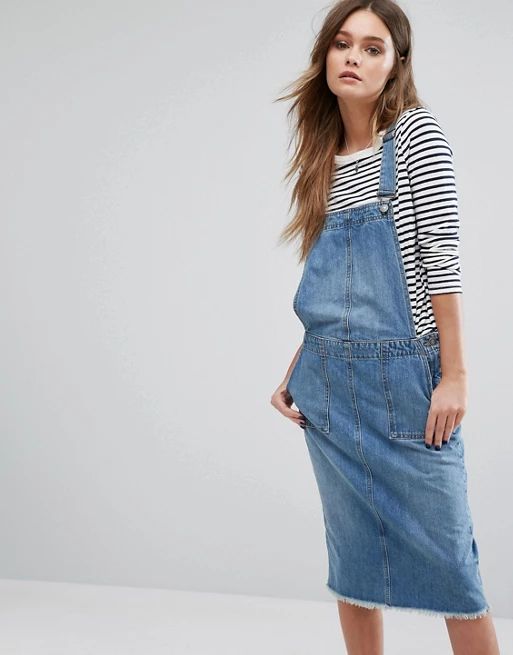 Only Pinafore Denim Dress | ASOS US