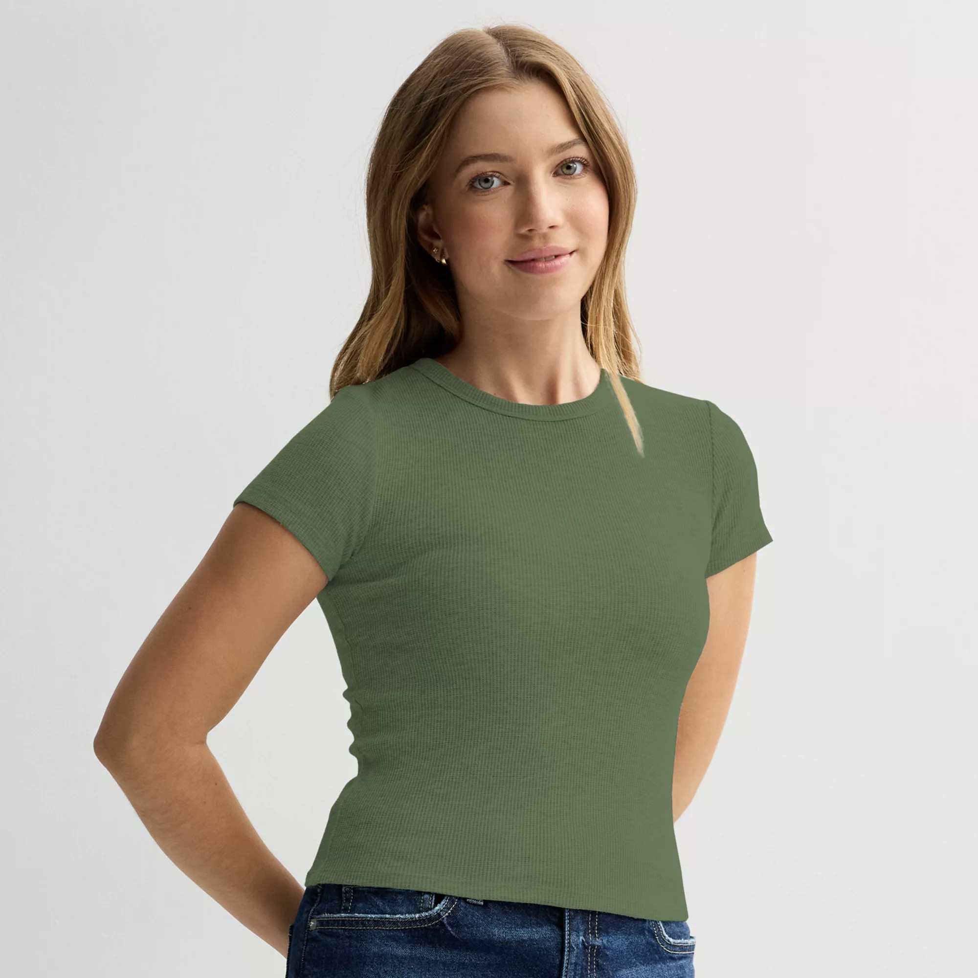 Juniors' SO® Thermal Baby Tee | Kohl's