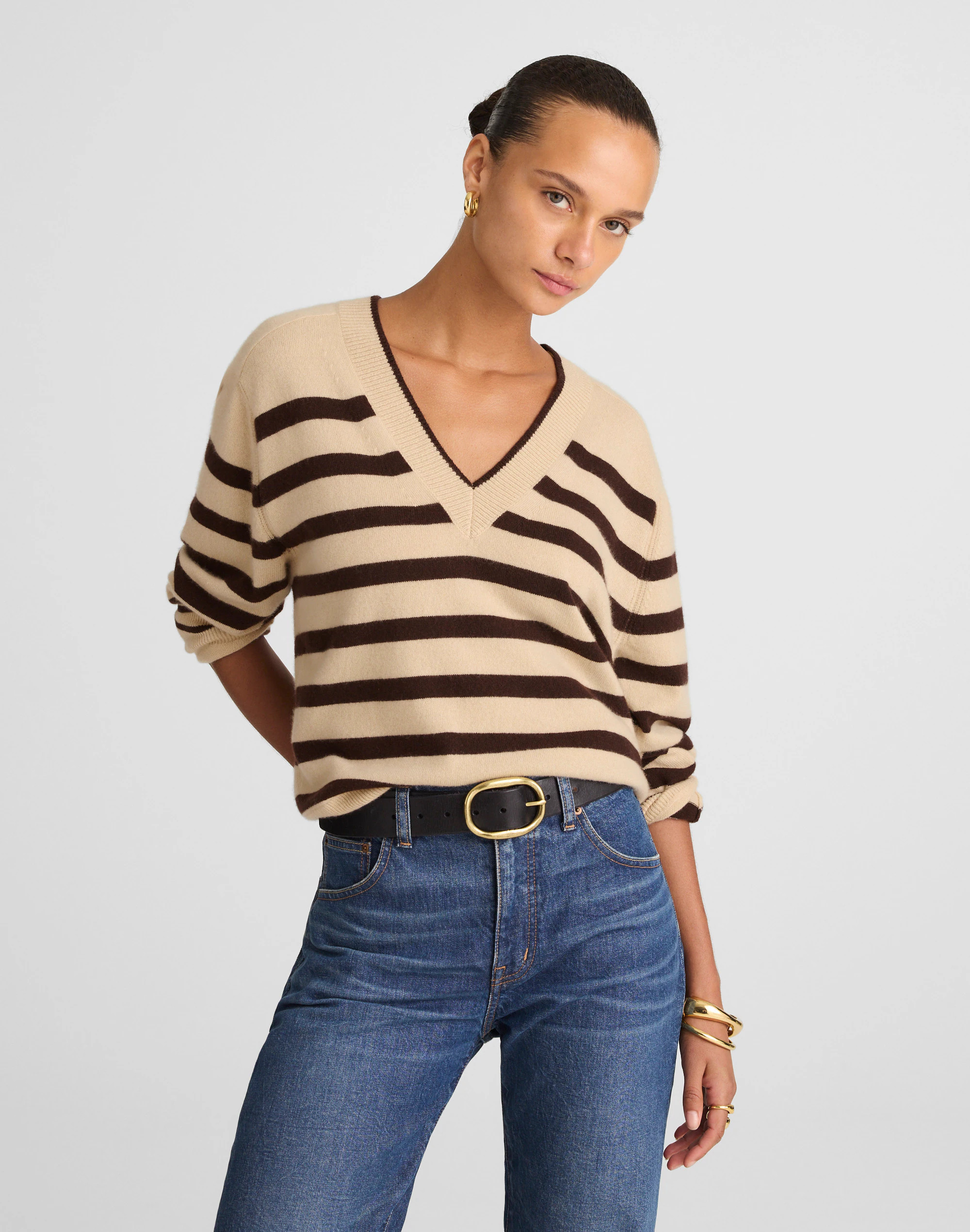V-Neck Sweater in Cashmere | Madewell
