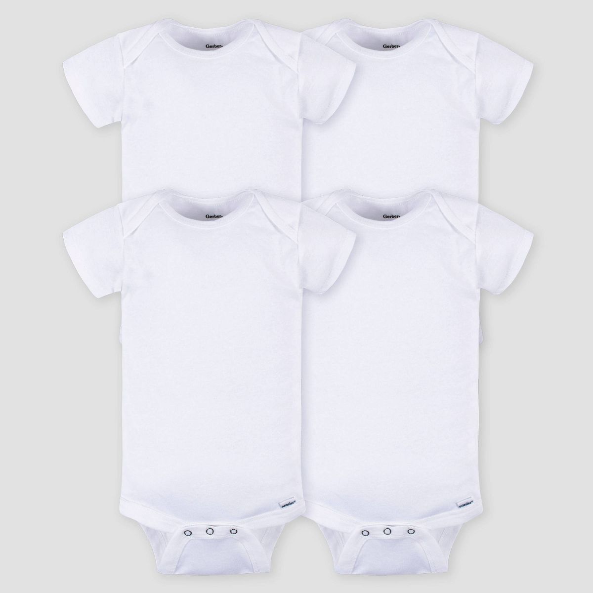 Gerber Baby 4pk Short Sleeve Onesies - White | Target