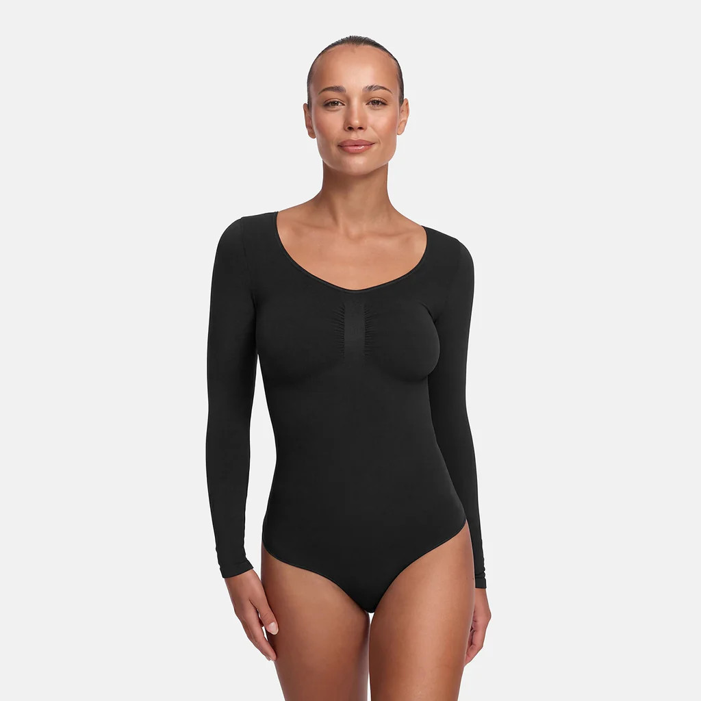 Bodysuit Sculpting Shapewear Longsleeve mit String | cfab by creamy fabrics