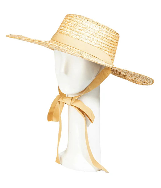 Ivory Straw Weave Ribbon Sun Hat | UniqueVintage