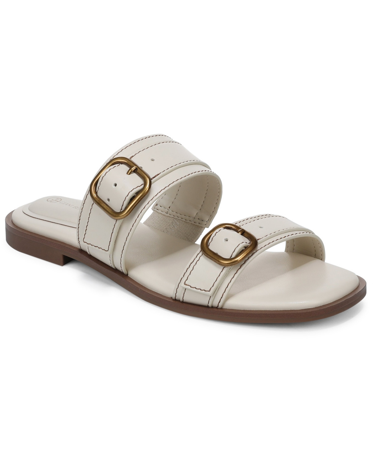 Giani Bernini Women's Scottiee Flat Slide Sandals, Macy's Exclusive - White Linen | Macy's