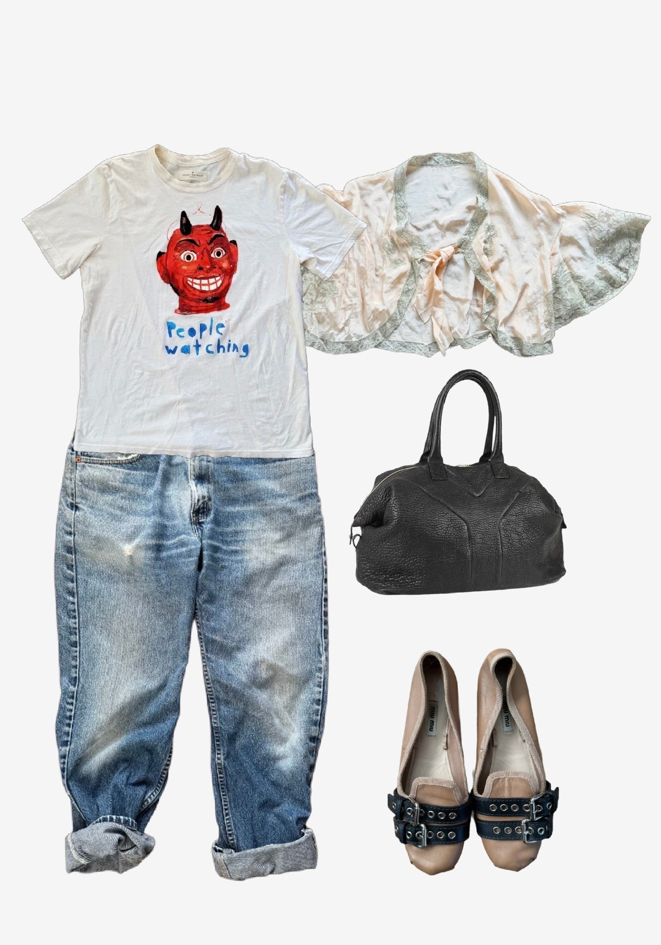 Everything is preloved/vintage except t-shirt. The bed jacket is actually considered antique now.

#LTKcanada #LTKstyletip #LTKsummer