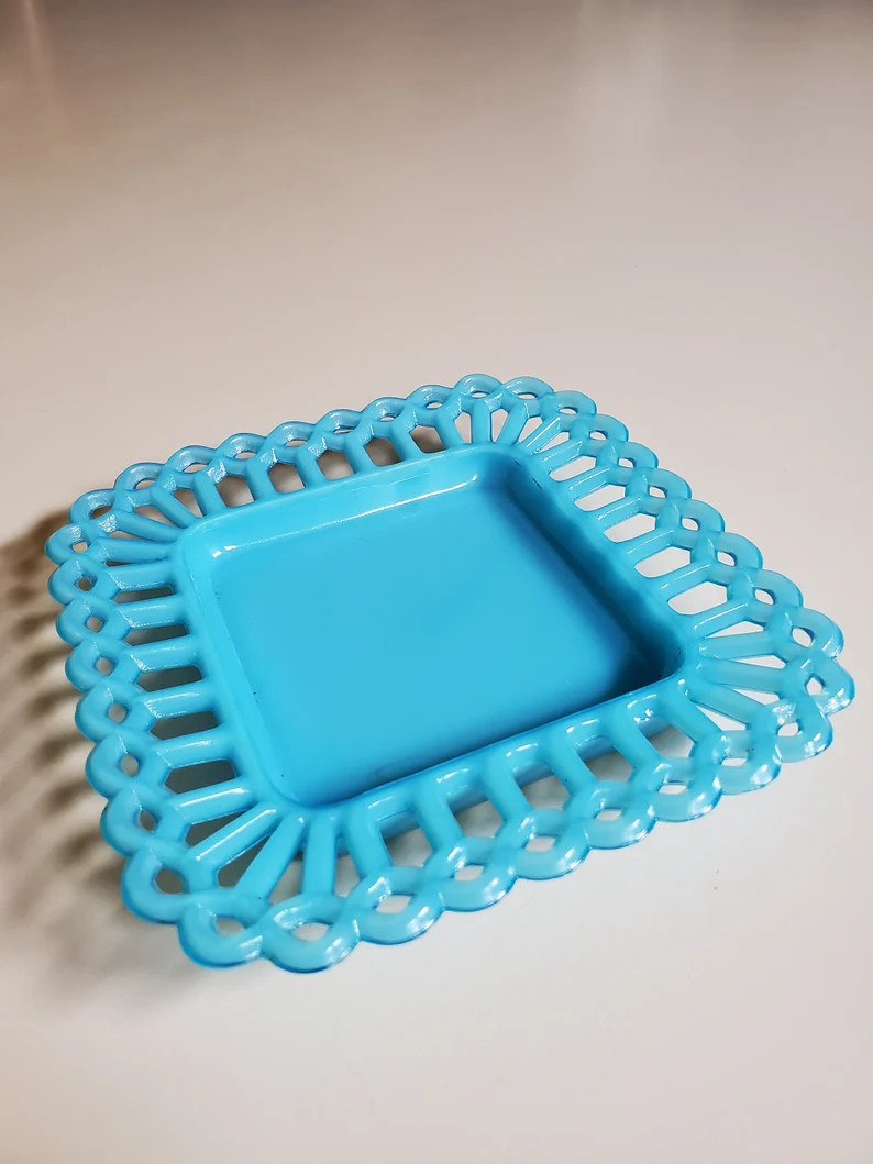 Westmoreland Blue Milk Glass Dish | Etsy (US)