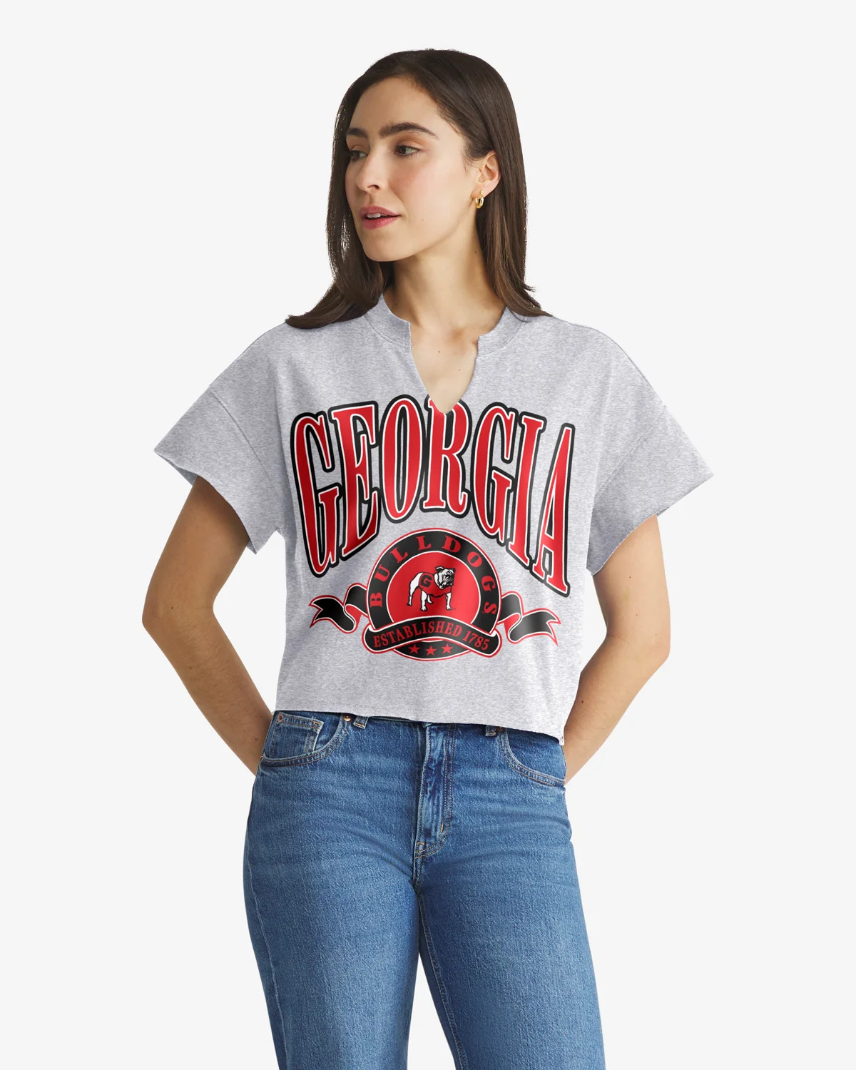 GEORGIA BULLDOGS BANNERS OUT '47 OVERSIZED NOTCH NECK TEE WOMENS | '47Brand