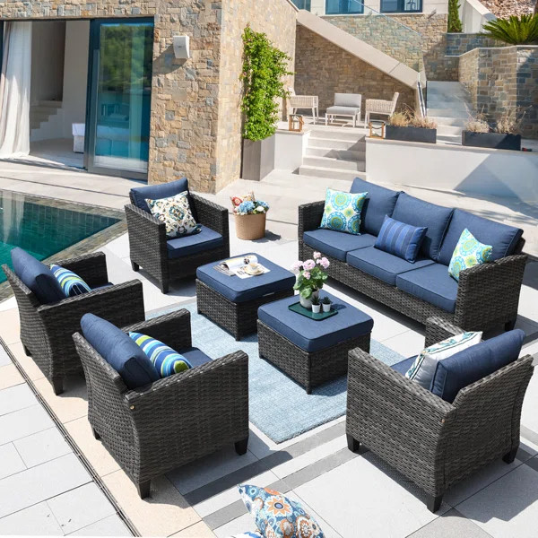 Allcot 7 - Person Outdoor Seating Group with Cushions | Wayfair North America