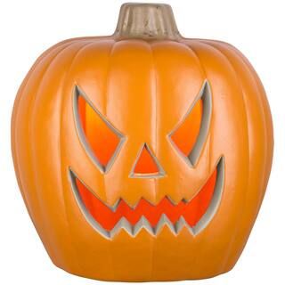 20 in Orange Lighted Blow Mold Spooky Pumpkin Jack-O-Lantern | The Home Depot
