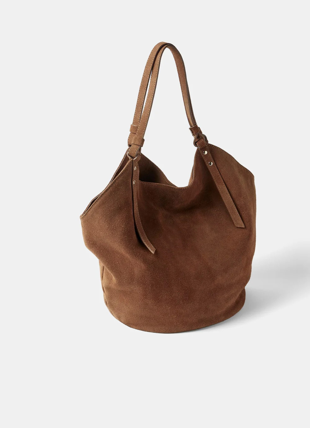 Tan Suede Shoulder Bag | Mint Velvet