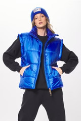 Cobalt Blue Oversized Puffer Vest | Vintage Havana