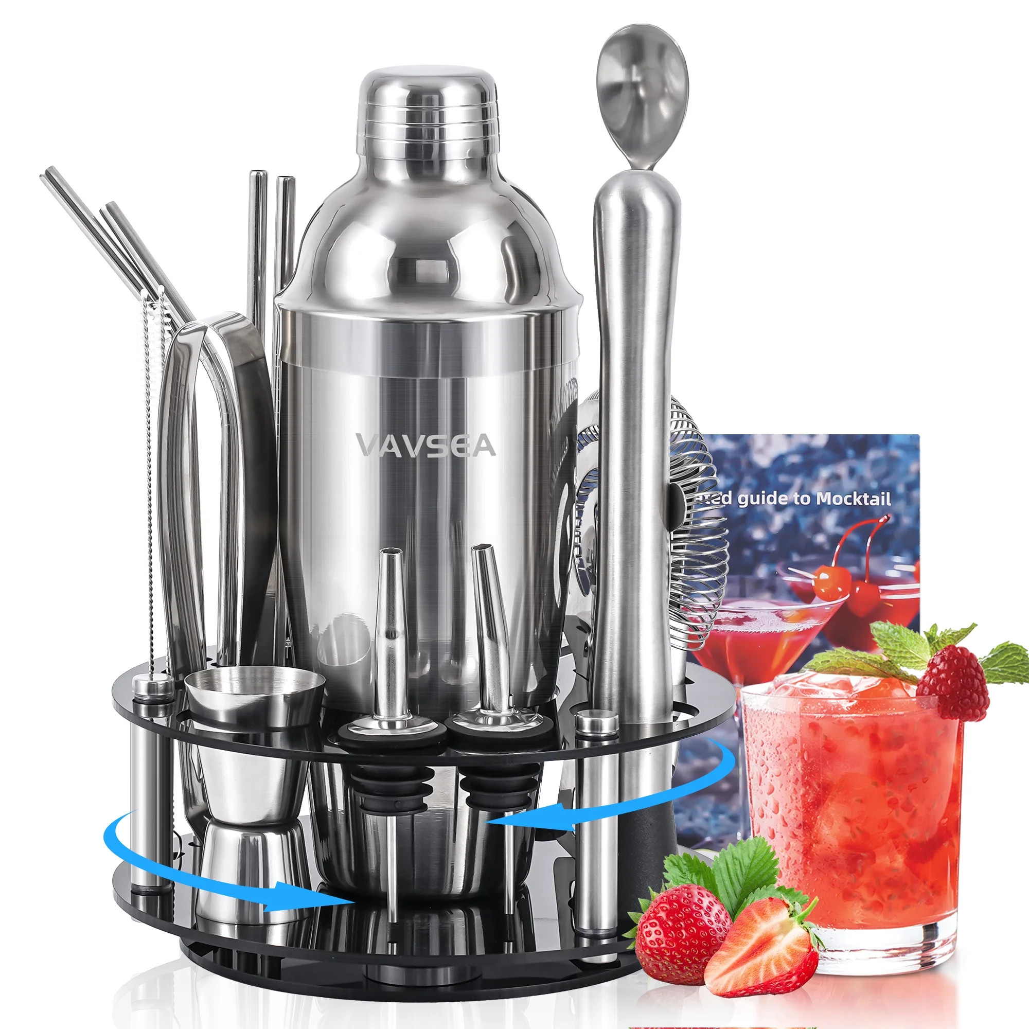 VAVSEA Cocktail Shaker Set with Rotatable Stand, Mixology Bartender Kit Bar Tool Set for Drink Mi... | Walmart (US)
