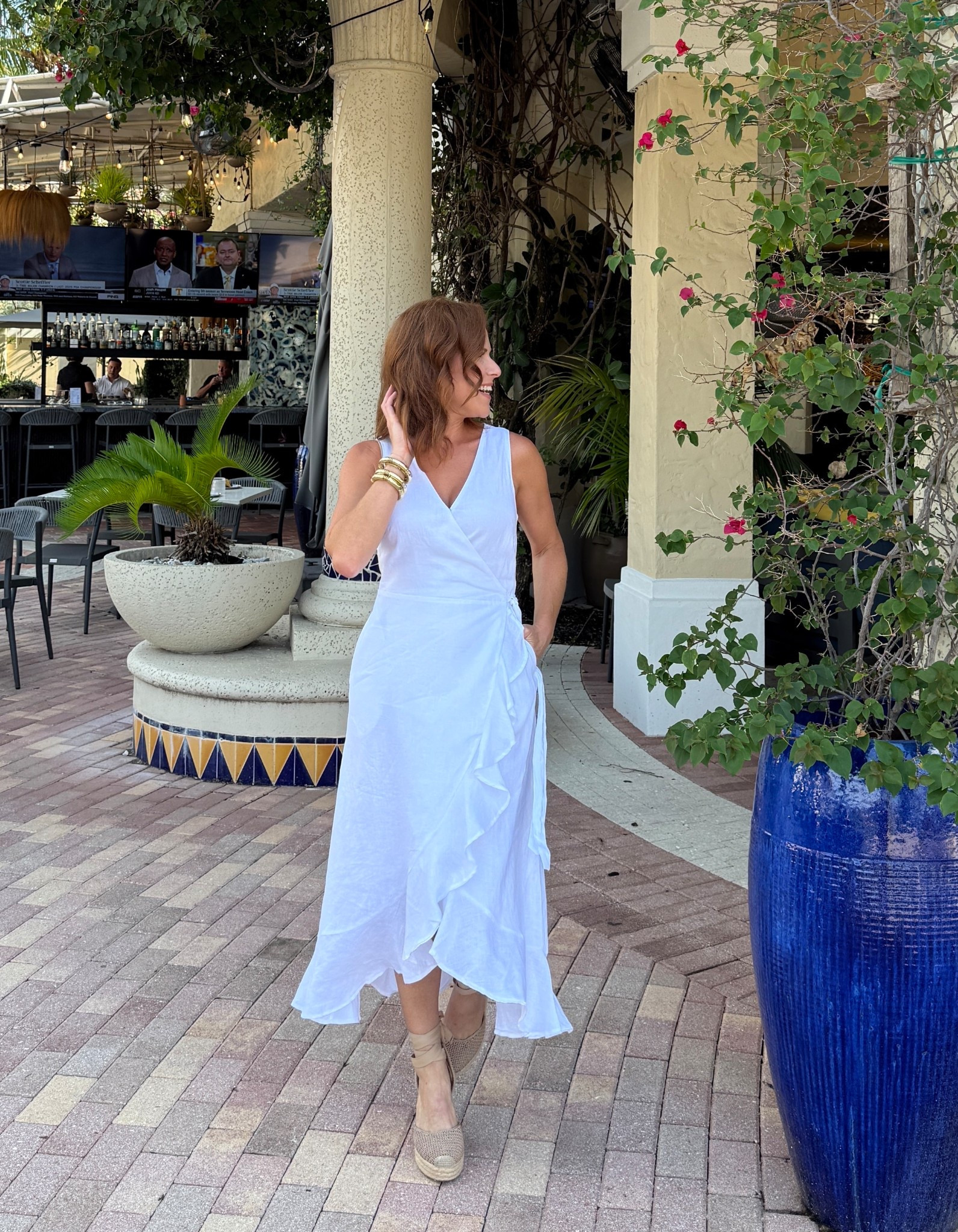 How gorgeous is this linen dresses for weekend brunch or your next island getaway? Wearing XS  

#LTKSeasonal #LTKWedding #LTKOver40
