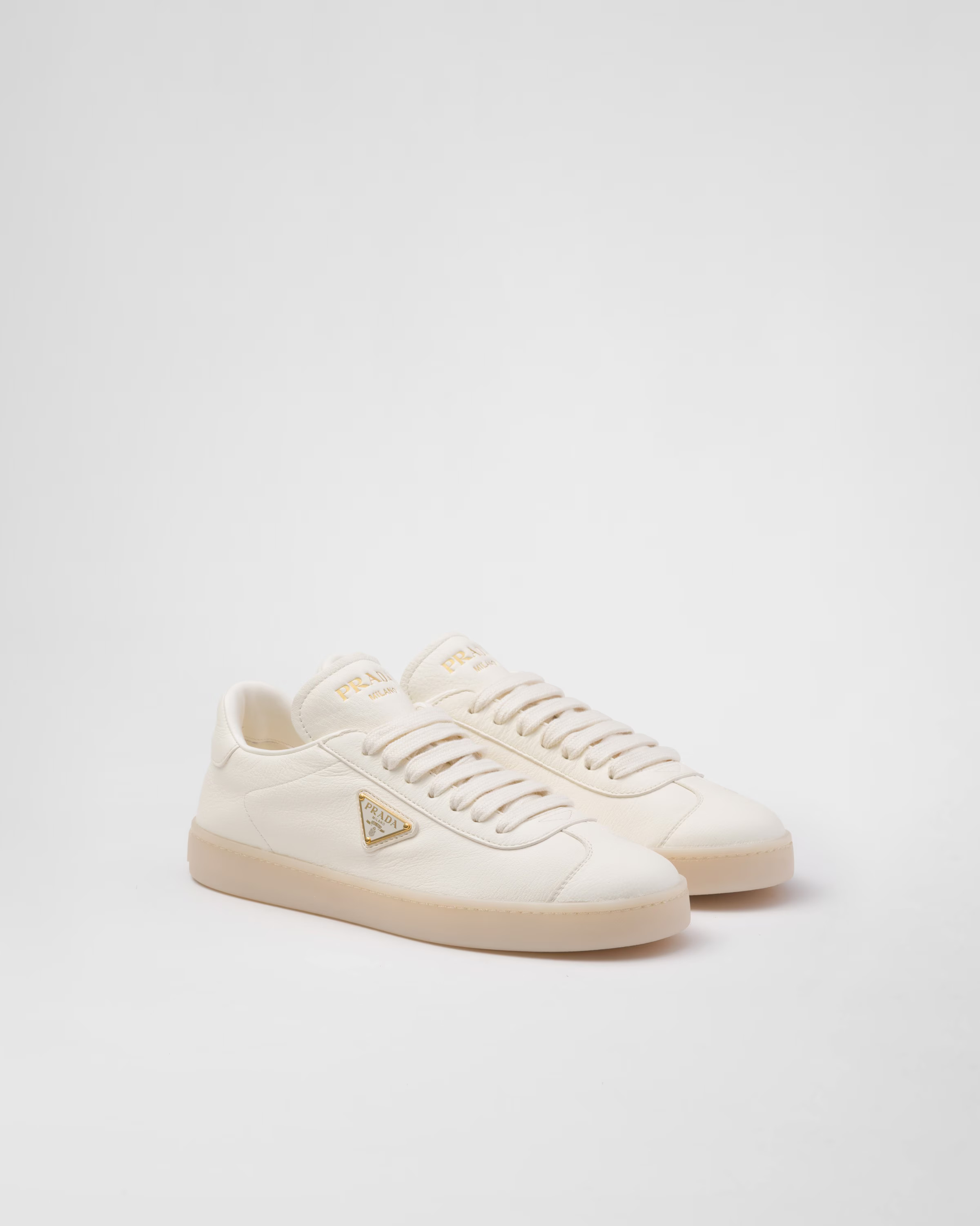 Ivory Leather Sneakers | PRADA | Prada US