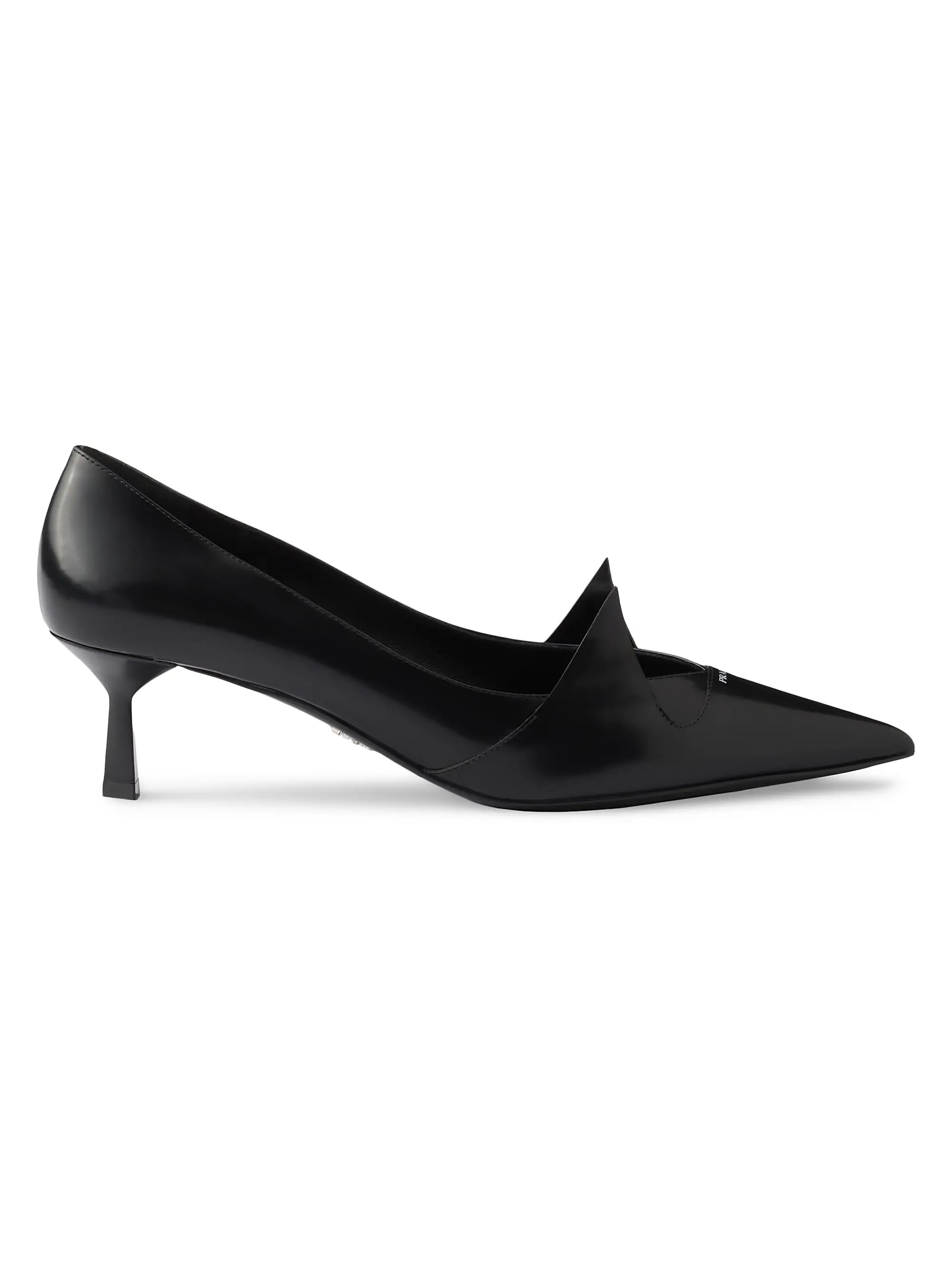 Prada Two-Tone Brushed Leather 55MM Pumps | Saks Fifth Avenue | Saks Fifth Avenue