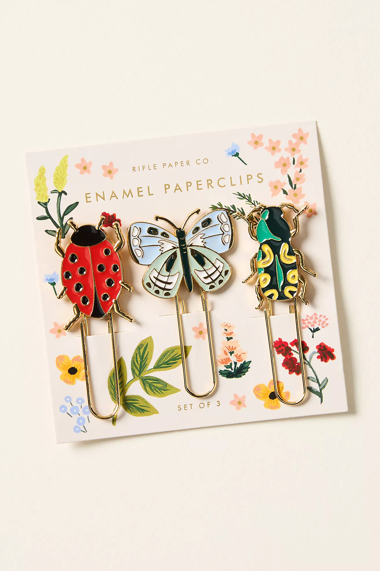 Rifle Paper Co. Curio Enamel Paper Clips, Set of 3 | Anthropologie (US)