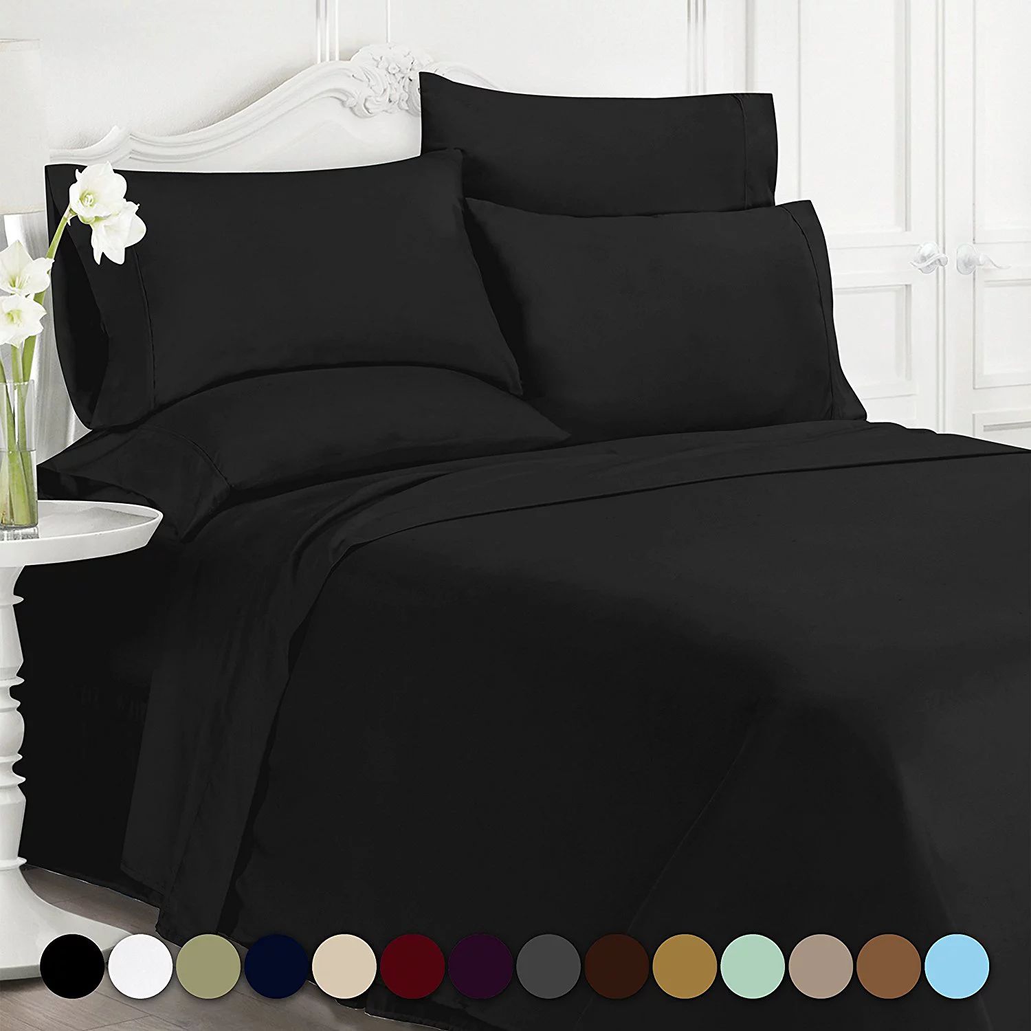 Laurel Park® Premiere Luxury Bedding Collection, Ultra-Soft Double Brushed Microfiber 6-Piece Be... | Walmart (US)