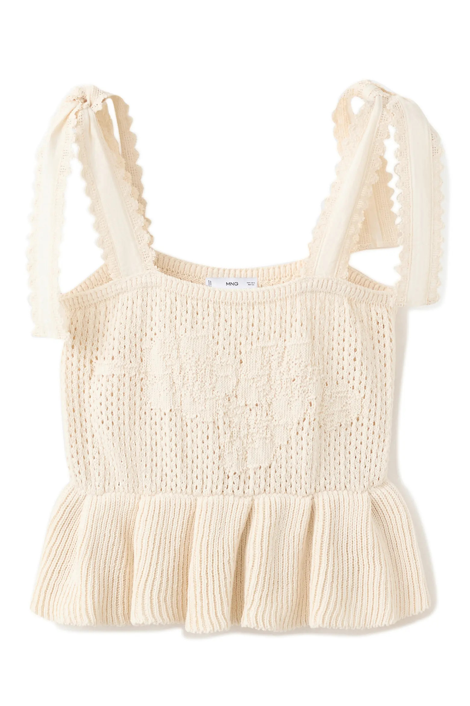 Amelie Tie Shoulder Crochet Peplum Top (Women) | Nordstrom | Nordstrom
