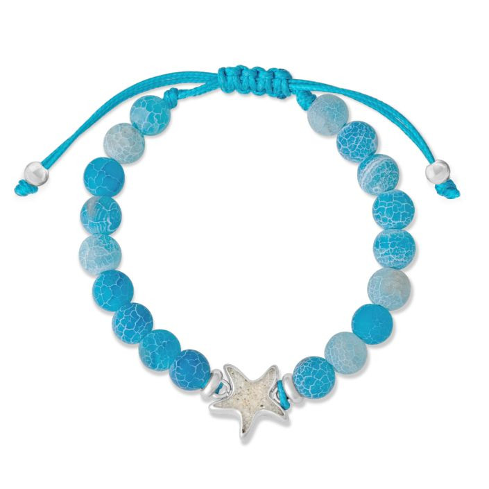 Beaded Bracelet Adjustable - Starfish - Weathered Agate | Dune Jewelry